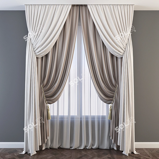 Stylish Window Treatment Solution 3D model image 1