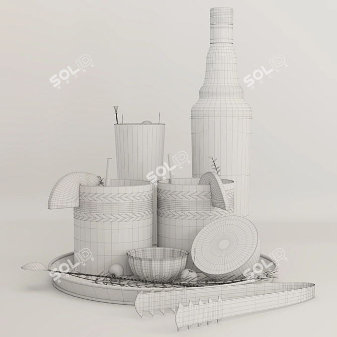 Whiskey-inspired Decor Set 3D model image 3