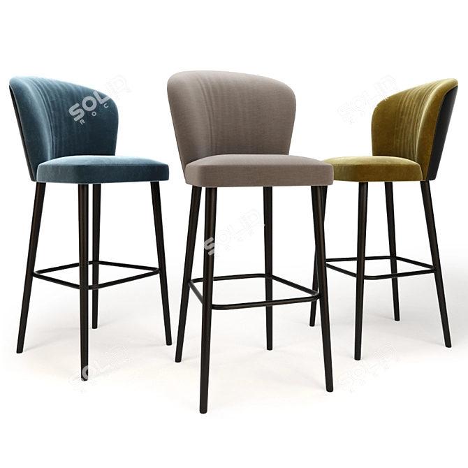 Minimalist Aston Bar Stool | Sleek Design & CAD-Crafted 3D model image 1