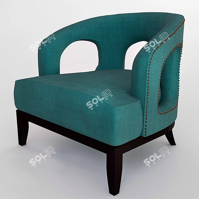Eichholtz Adam Armchair: Albin/Antique Turquoise, Black Legs 3D model image 1