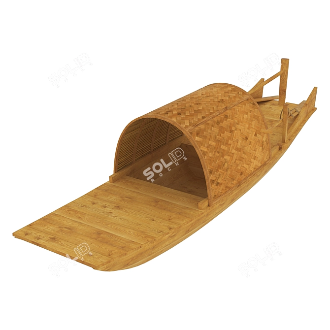 Classic Chinese Boat 3D model image 2