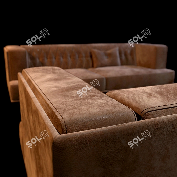 McQUEEN - Classic Wooden Frame Sofa 3D model image 2