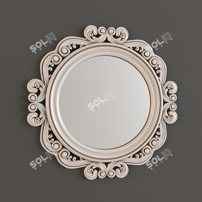 Carved Frame Mirror 3D model image 1