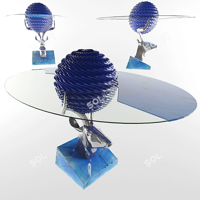 Elegant Deer Table: A Rustic Touch 3D model image 1