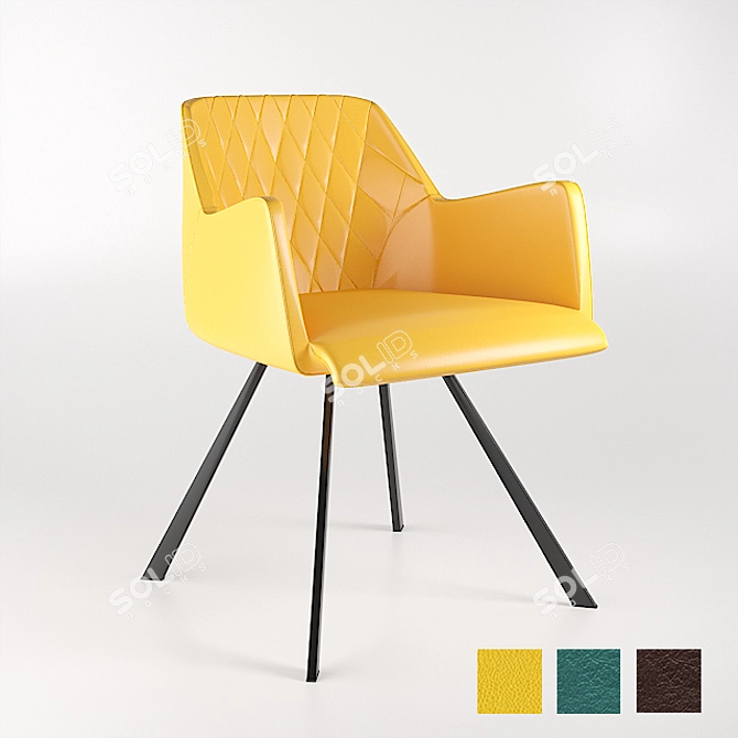 Elegant Vintage Yellow Chair 3D model image 1