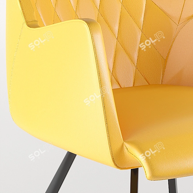 Elegant Vintage Yellow Chair 3D model image 2