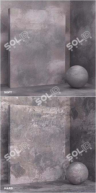 Seamless Materials Set: Coating, Plaster 3D model image 2