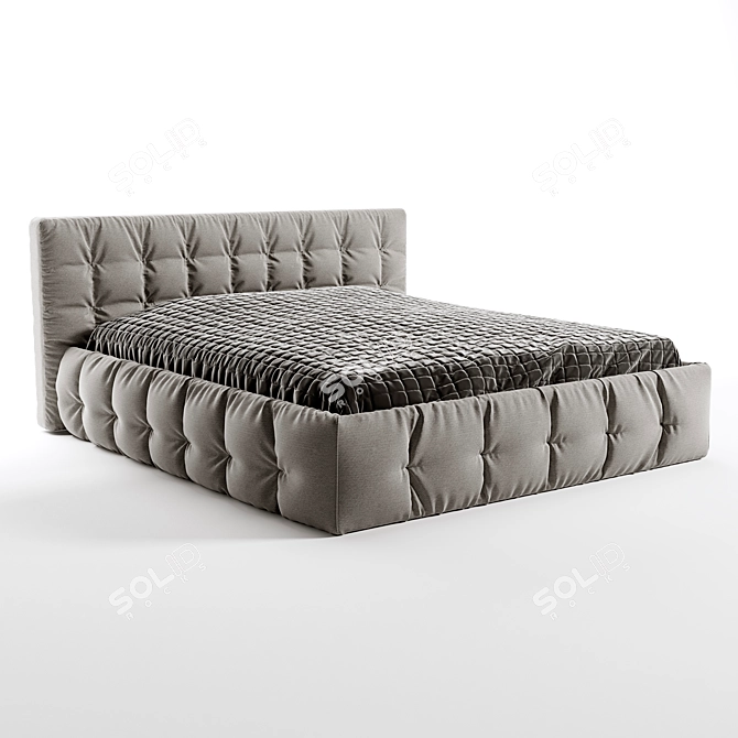 Softback Bed with Sturdy Frame 3D model image 1