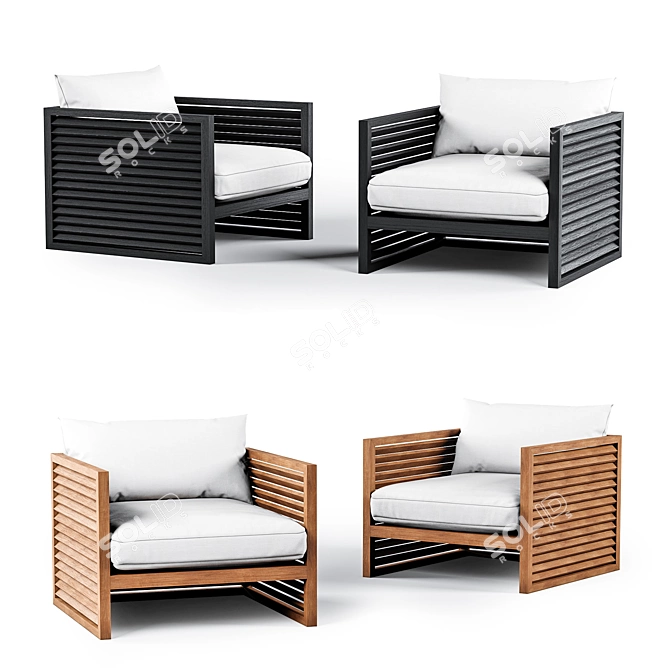 Harbour Outdoor Louver Armchair: Stylish Seating for Outdoor Comfort 3D model image 1