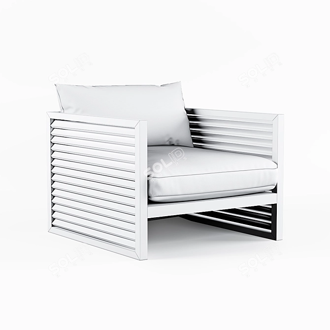 Harbour Outdoor Louver Armchair: Stylish Seating for Outdoor Comfort 3D model image 2