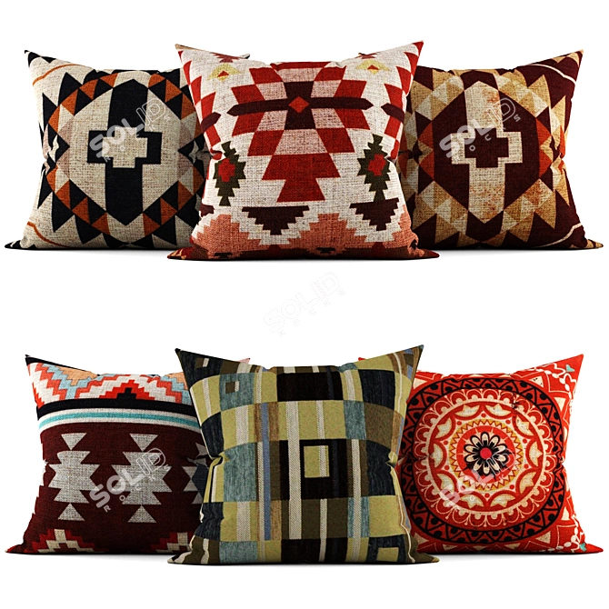 Elegant Flair: Chic Decorative Pillows 3D model image 1