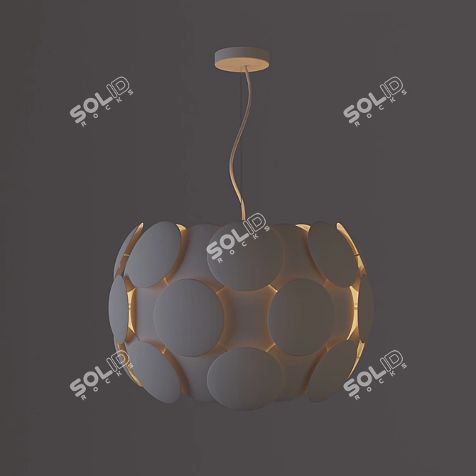 Modern White Pluto Pendant Light 3D model image 2