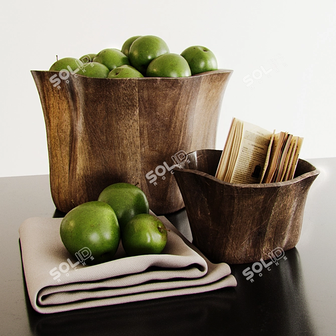 Modern Kitchen Set 3D Model 3D model image 1