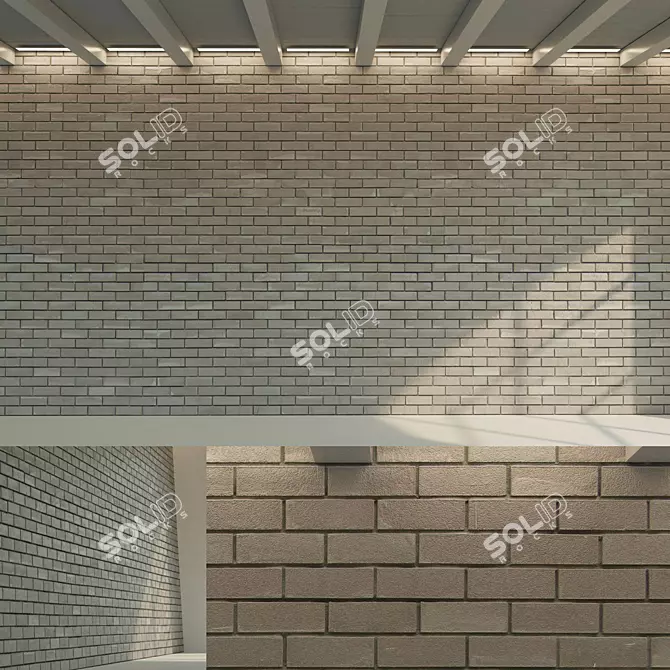 Dark Brick Wall: Seamless Texture, Bump & Specular Maps 3D model image 1