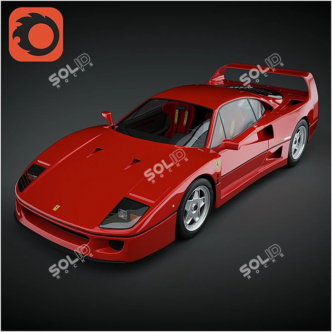 Iconic Ferrari F40: Unmatched Power 3D model image 1