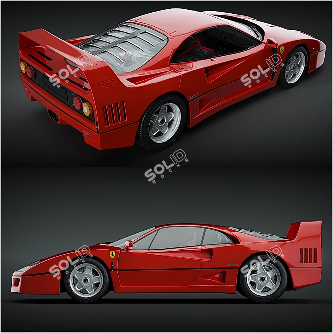 Iconic Ferrari F40: Unmatched Power 3D model image 2