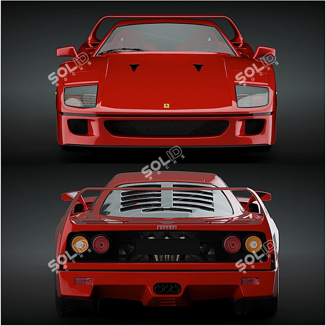 Iconic Ferrari F40: Unmatched Power 3D model image 3