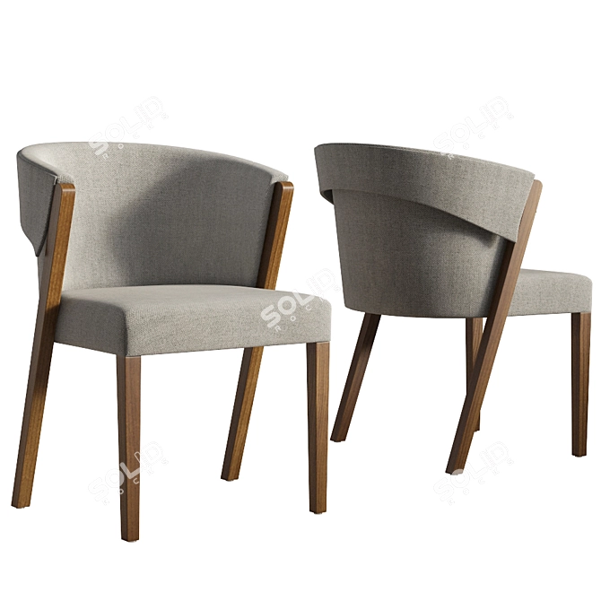 Blanca Linen Dining Chair - Comerford Collection 3D model image 1