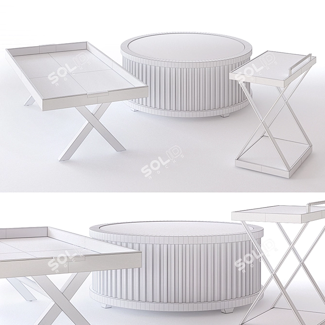 Elegant Bernhardt Clarendon Cocktail Tables 3D model image 3
