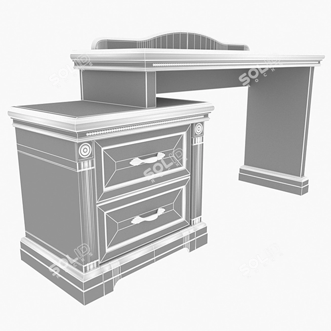 Flora Wooden Table: Elegant and Spacious 3D model image 3