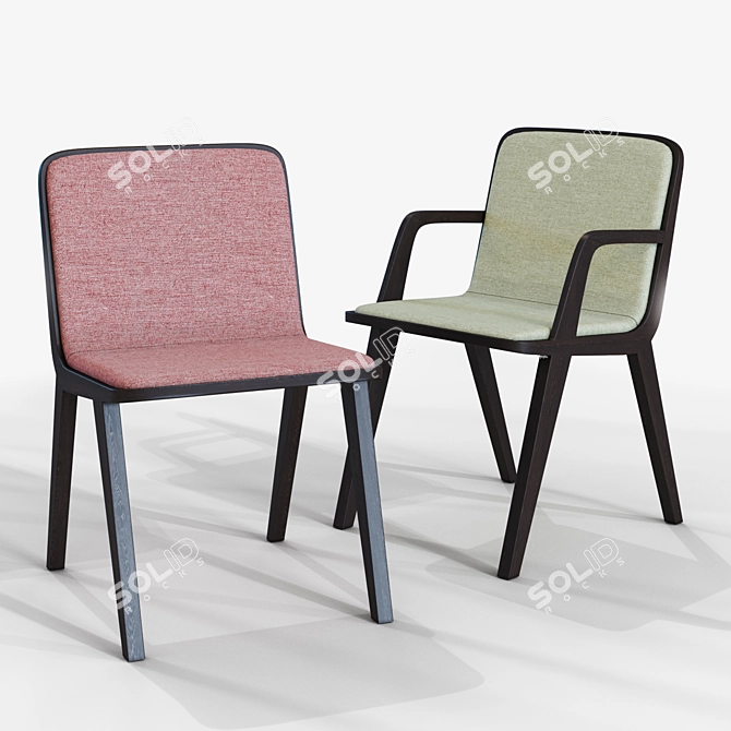 Modern Nordic Style Chair 3D model image 1