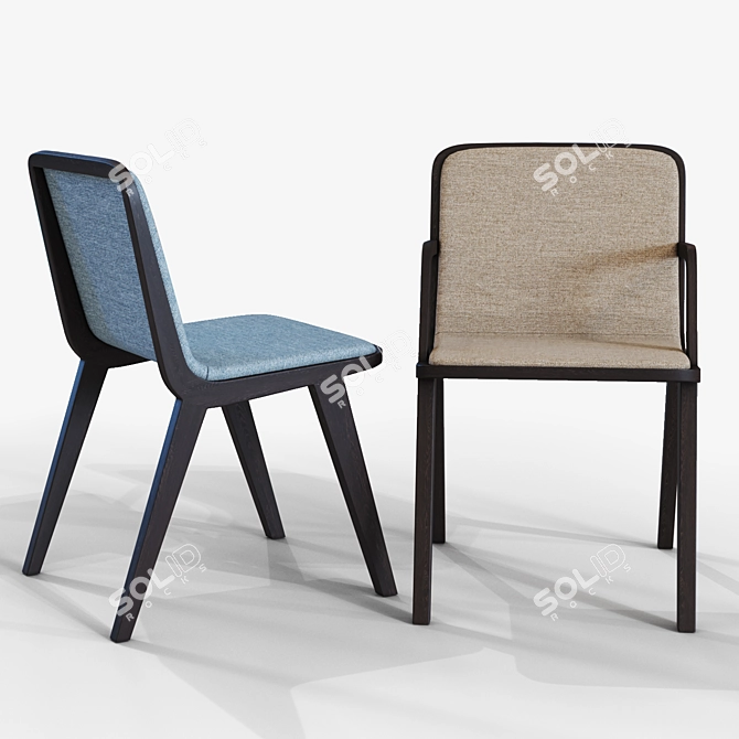Modern Nordic Style Chair 3D model image 2