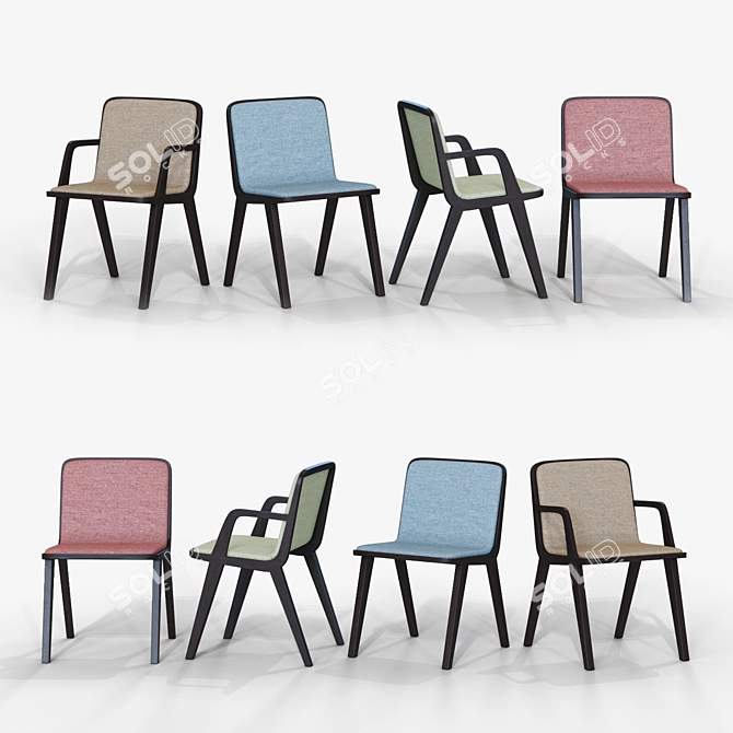 Modern Nordic Style Chair 3D model image 3