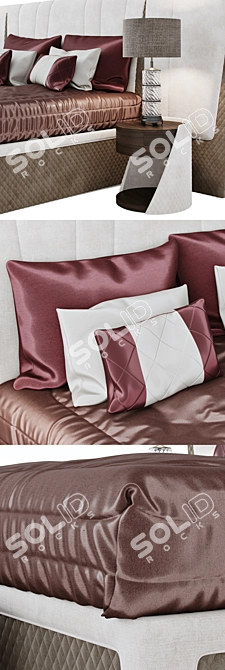 Luxury XL Bed Set in Elegant Design 3D model image 2