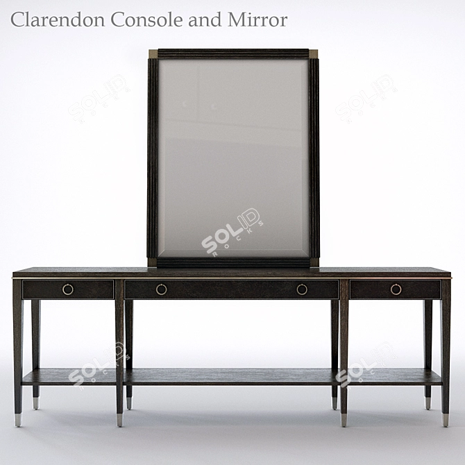 Elegant Clarendon Console: Timeless Beauty 3D model image 1