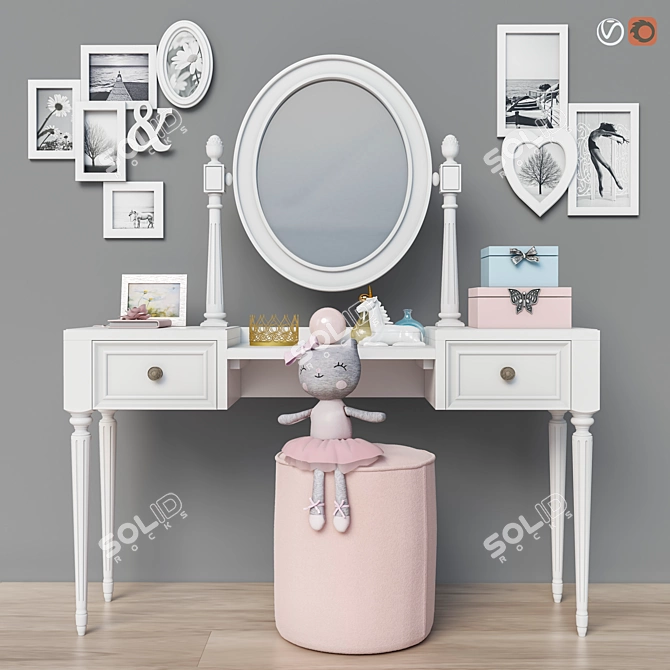 Pottery Barn Kids Vanity Set 3D model image 1