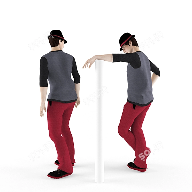 Title: Dynamic Youth Textured Poses 3D model image 2