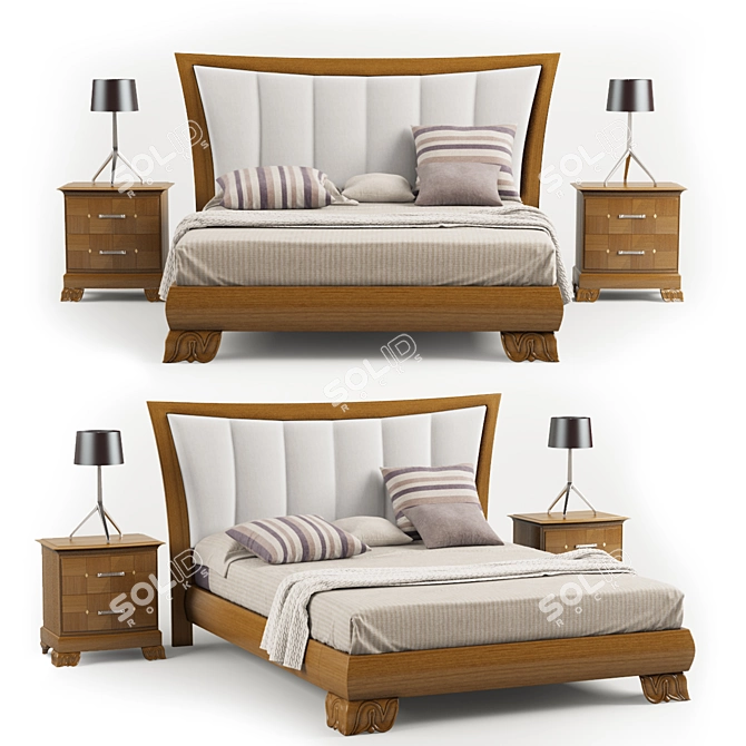 Elegant Villanova Bedroom Set 3D model image 1