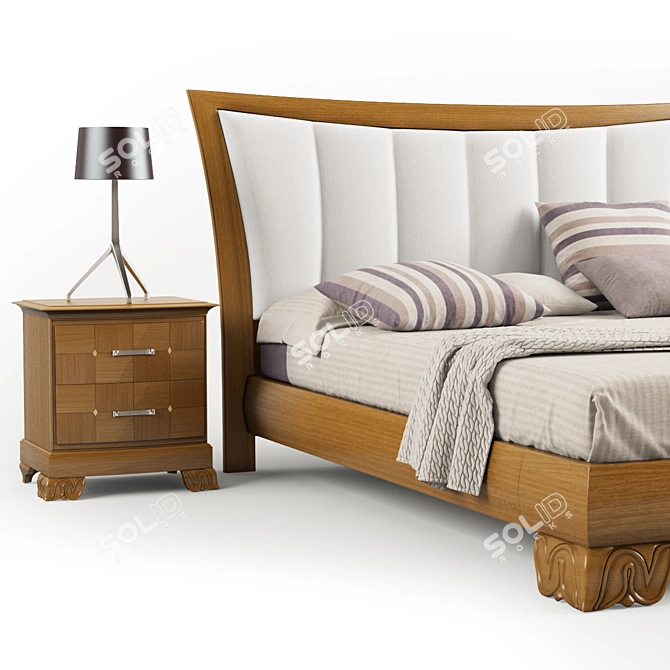 Elegant Villanova Bedroom Set 3D model image 2