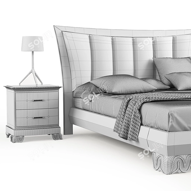 Elegant Villanova Bedroom Set 3D model image 3