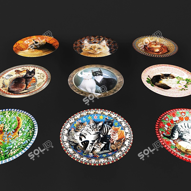 Elegant Decorative Plate 3D model image 3