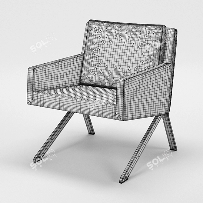 Theo Armchair: Timeless Elegance & Comfort 3D model image 2