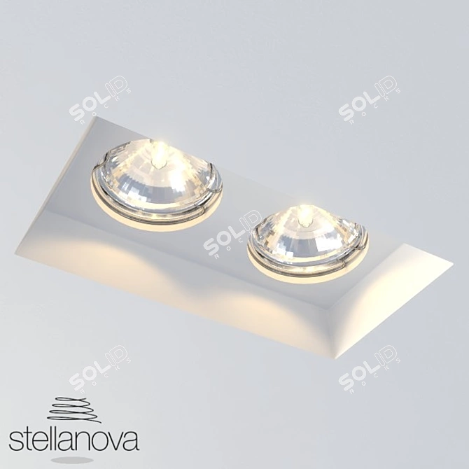 Stellanova Ceiling Spotlight: Integrated & Paintable. 3D model image 1