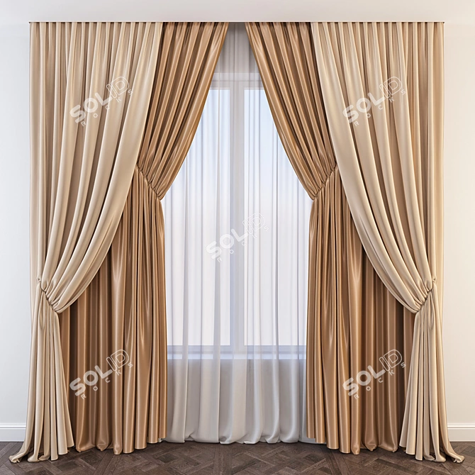 Elegant Drapery 3D model image 1