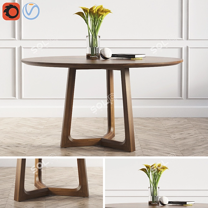 Concorde Round Dining Table: Elegant and Versatile 3D model image 1