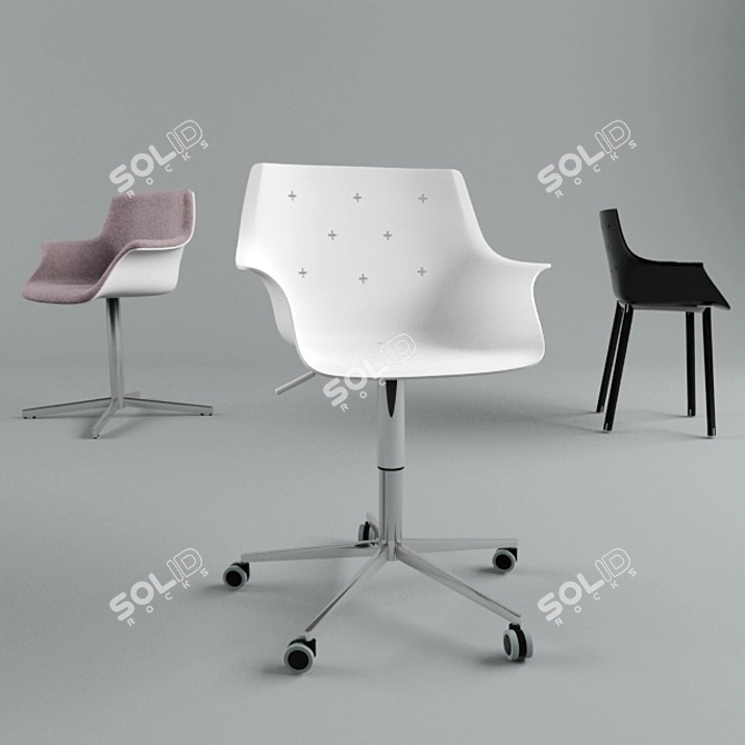 Gaber More Office Chair: Italian Elegance & Premium Quality 3D model image 2