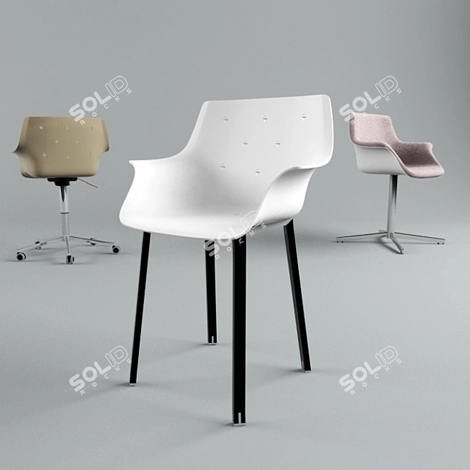 Gaber More Office Chair: Italian Elegance & Premium Quality 3D model image 3