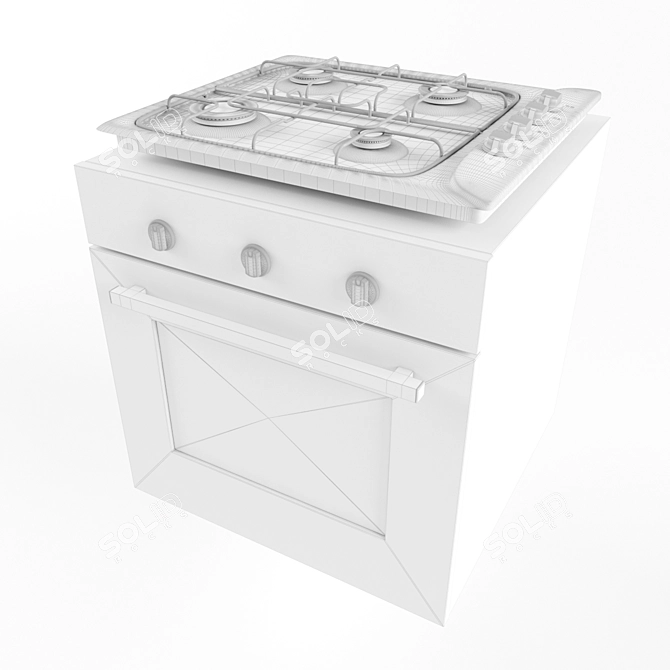 Indesit Gas Oven & Hob 3D model image 3