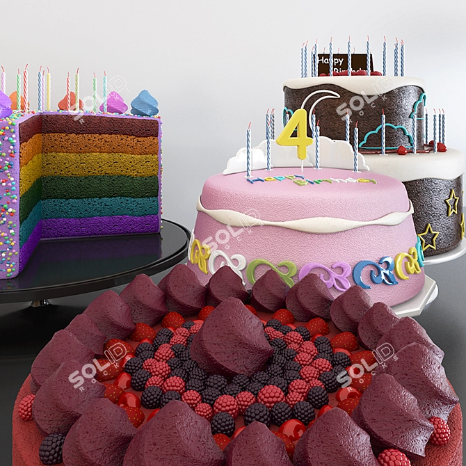  Variety of Delicious Cakes 3D model image 2