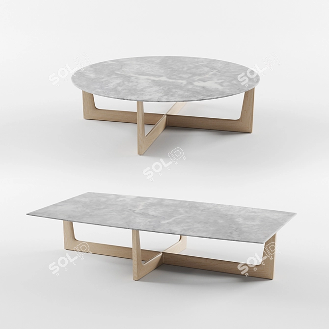 Elegant Ilary Coffee Tables 3D model image 1