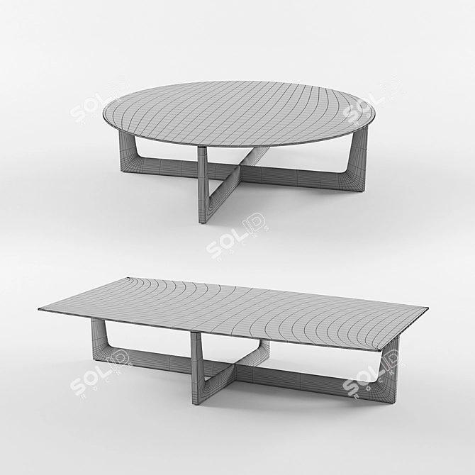 Elegant Ilary Coffee Tables 3D model image 2