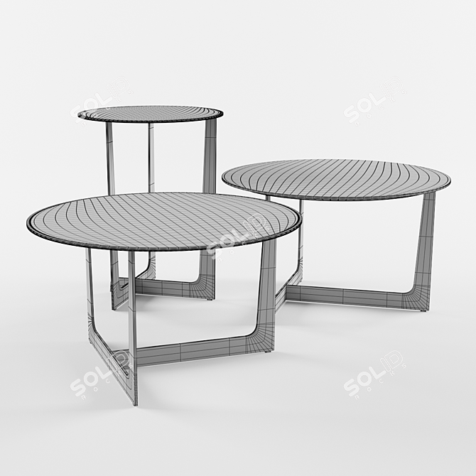 Elegant Ilary Coffee Tables 3D model image 2