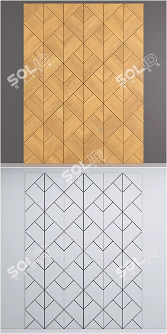 Cherry Tulip WoodWalls - Seamless Panels 3D model image 3