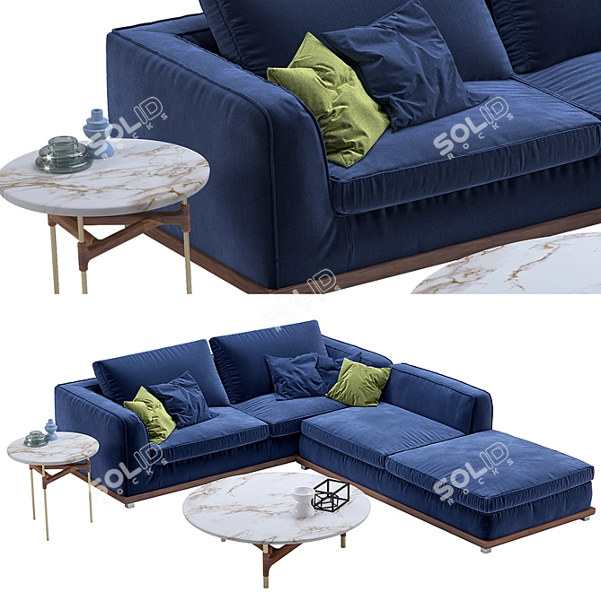 Modern Porada Kirk Sofa 3D model image 1