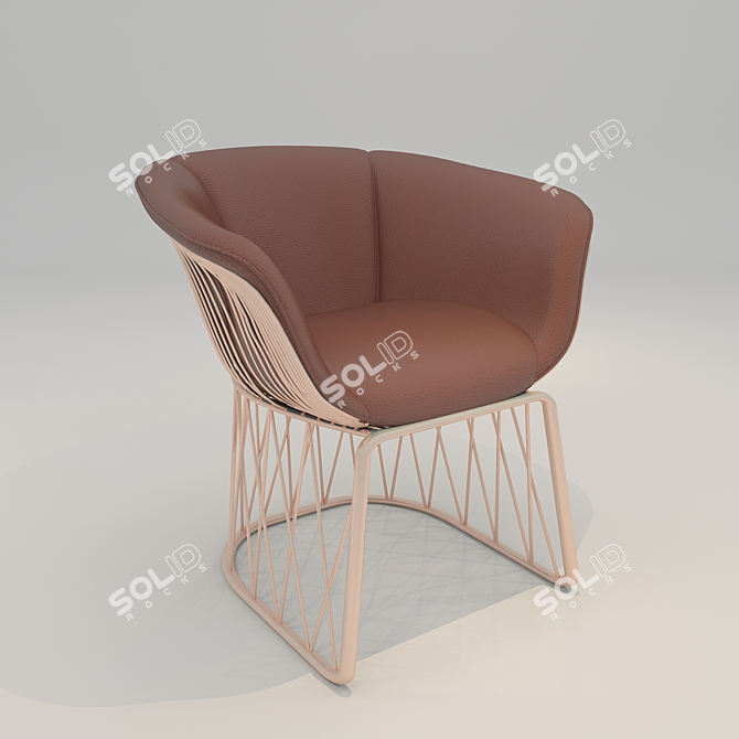 Rose Gold Lounge Chair: Modern Elegance 3D model image 1