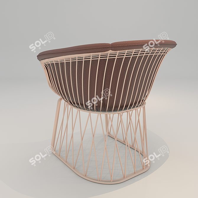 Rose Gold Lounge Chair: Modern Elegance 3D model image 2